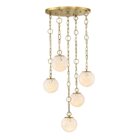 Designers Fountain Wine Flower 5-Light Brushed Gold Glam Statement Chandelier for Foyers and Entryways D329M-5CH-BG